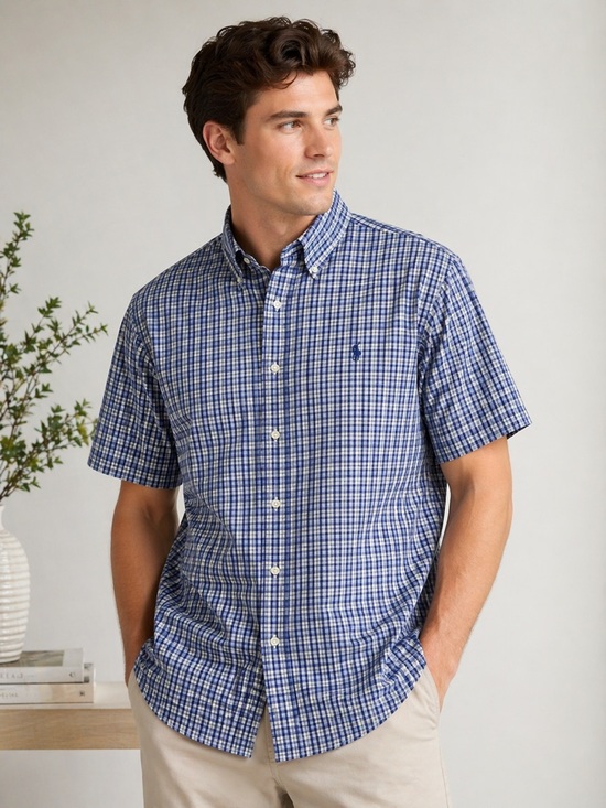 Ralph Lauren Other - Ralph Lauren Blake Blue Plaid Short Sleeve Button Down Shirt Men’s L Classic Fit